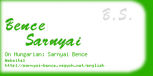 bence sarnyai business card